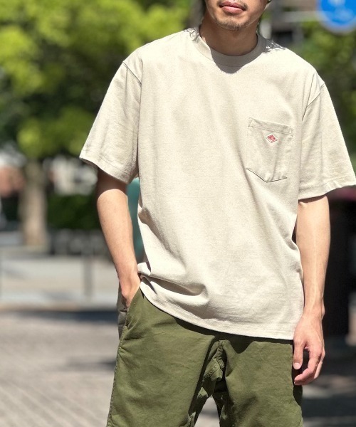 DANTON（ダントン）の「[DANTON/ダントン] ワンポイントロゴ ポケットTシャツ（Tシャツ/カットソー・レディース・アイボリー/ブラック/グレイッシュベージュ/チャコールグレー/ホワイト/ネイビー・S/M/L/XL/XXL）」の5枚目の写真