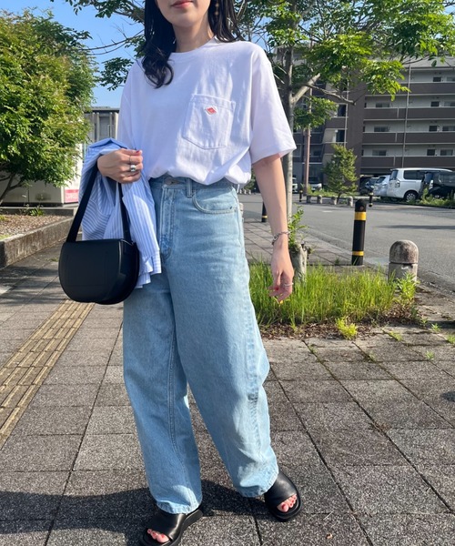 DANTON（ダントン）の「[DANTON/ダントン] ワンポイントロゴ ポケットTシャツ（Tシャツ/カットソー・レディース・アイボリー/ブラック/グレイッシュベージュ/チャコールグレー/ホワイト/ネイビー・S/M/L/XL/XXL）」の8枚目の写真