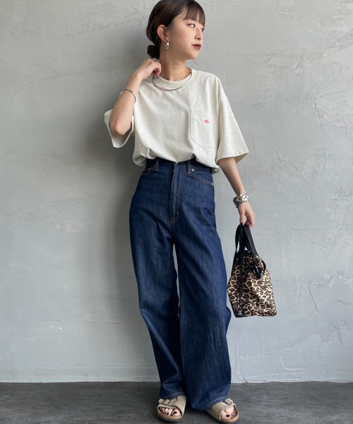 DANTON（ダントン）の「[DANTON/ダントン] ワンポイントロゴ ポケットTシャツ（Tシャツ/カットソー・レディース・アイボリー/ブラック/グレイッシュベージュ/チャコールグレー/ホワイト/ネイビー・S/M/L/XL/XXL）」の9枚目の写真