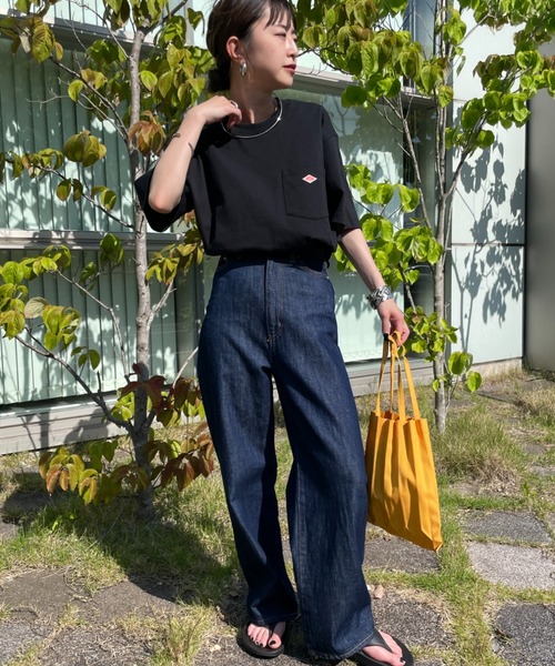 DANTON（ダントン）の「[DANTON/ダントン] ワンポイントロゴ ポケットTシャツ（Tシャツ/カットソー・レディース・アイボリー/ブラック/グレイッシュベージュ/チャコールグレー/ホワイト/ネイビー・S/M/L/XL/XXL）」の10枚目の写真