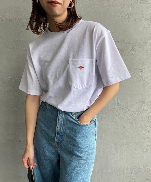 DANTON（ダントン）の「[DANTON/ダントン] ワンポイントロゴ ポケットTシャツ（Tシャツ/カットソー・レディース・アイボリー/ブラック/グレイッシュベージュ/チャコールグレー/ホワイト/ネイビー・S/M/L/XL/XXL）」の17枚目の写真