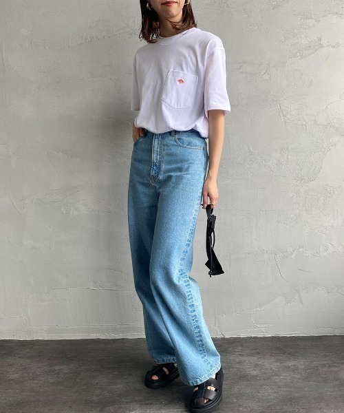 DANTON（ダントン）の「[DANTON/ダントン] ワンポイントロゴ ポケットTシャツ（Tシャツ/カットソー・レディース・アイボリー/ブラック/グレイッシュベージュ/チャコールグレー/ホワイト/ネイビー・S/M/L/XL/XXL）」の19枚目の写真