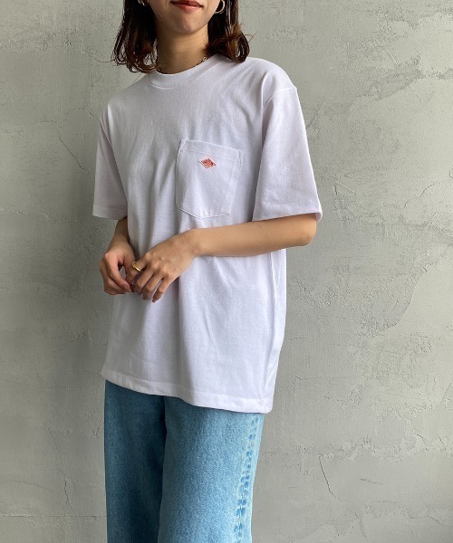 DANTON（ダントン）の「[DANTON/ダントン] ワンポイントロゴ ポケットTシャツ（Tシャツ/カットソー・レディース・アイボリー/ブラック/グレイッシュベージュ/チャコールグレー/ホワイト/ネイビー・S/M/L/XL/XXL）」の21枚目の写真