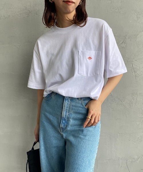 DANTON（ダントン）の「[DANTON/ダントン] ワンポイントロゴ ポケットTシャツ（Tシャツ/カットソー・レディース・アイボリー/ブラック/グレイッシュベージュ/チャコールグレー/ホワイト/ネイビー/ホワイト系・S/M/L/XL/XXL）」の22枚目の写真