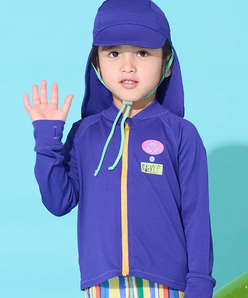 MARKEY'S(マーキーズ)の「【水着/UVカット】boy's ZIPラッシュガード(ラッシュガード・キッズ・グリーン/ブルー・80/90/100/110/120/130/140)」の6枚目の写真