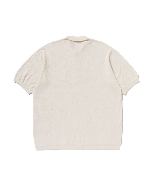 A BATHING APE（アベイシングエイプ）の「SOLID CAMO JACQUARD RELAXED FIT POLO SHIRT（ポロシャツ・メンズ・ブラック/アイボリー・X-LARGE/MEDIUM/SMALL/XX-LARGE/LARGE）」の3枚目の写真
