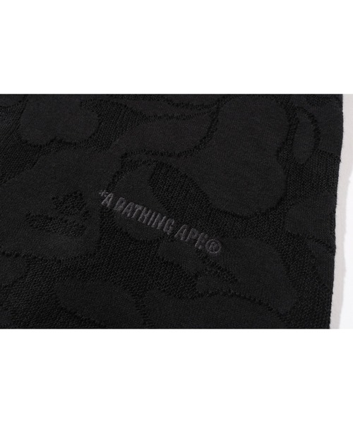 A BATHING APE（アベイシングエイプ）の「SOLID CAMO JACQUARD RELAXED FIT POLO SHIRT（ポロシャツ・メンズ・ブラック/アイボリー・X-LARGE/MEDIUM/SMALL/XX-LARGE/LARGE）」の6枚目の写真