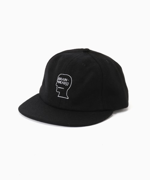 WISM(ウィズム)の「BRAIN DEAD / ブレインデッド FLANNEL LOGOHEAD 6 PANEL HAT(キャップ・メンズ・ブラック/ボルドー・FREE)」の2枚目の写真