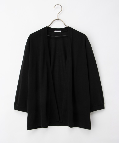 Honeys（ハニーズ）の「【ハニさら・接触冷感・ＵＶカット】８分袖トッパーカーデ（カーディガン/ボレロ・レディース・ネイビー/イエロー系その他/ブラック/ライトベージュ・L/LL/M）」の14枚目の写真