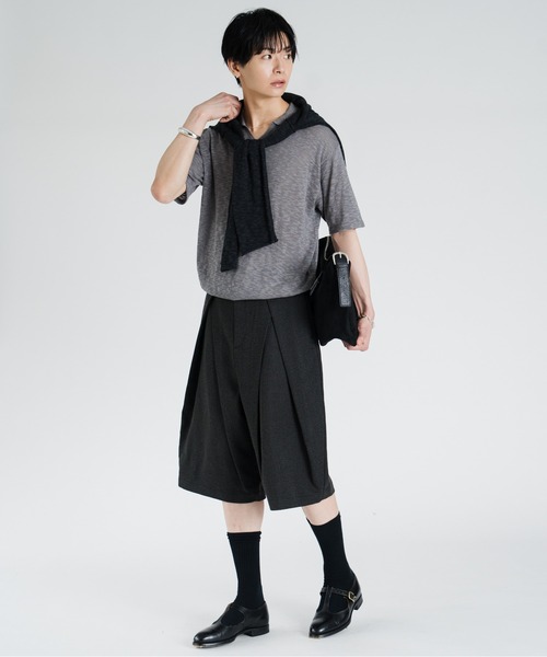SINSS(シンス)の「Cross tuck wide shorts / クロスタックワイドショーツ(スラックス・メンズ・ブラック系その他/グレー系その他・MEDIUM/SMALL/X-SMALL/LARGE)」の9枚目の写真