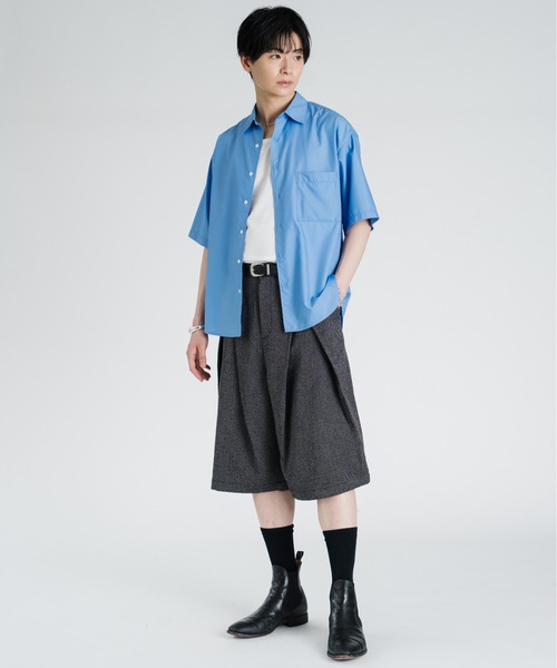 SINSS(シンス)の「Cross tuck wide shorts / クロスタックワイドショーツ(スラックス・メンズ・ブラック系その他/グレー系その他・MEDIUM/SMALL/X-SMALL/LARGE)」の14枚目の写真