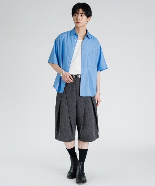 SINSS(シンス)の「Cross tuck wide shorts / クロスタックワイドショーツ(スラックス・メンズ・ブラック系その他/グレー系その他・MEDIUM/SMALL/X-SMALL/LARGE)」の15枚目の写真
