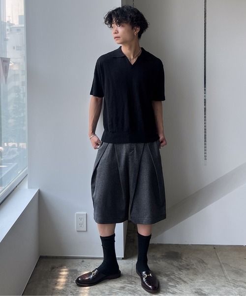 SINSS(シンス)の「Cross tuck wide shorts / クロスタックワイドショーツ(スラックス・メンズ・ブラック系その他/グレー系その他・MEDIUM/SMALL/X-SMALL/LARGE)」の17枚目の写真