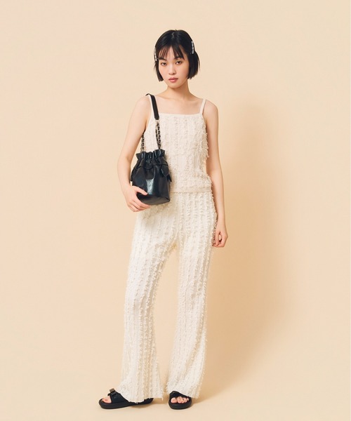 Casselini(キャセリーニ)の「Casselini(キャセリーニ)ラッフルバッグ(ショルダーバッグ・レディース・ライム/ブラック/シルバー・FREE)」の9枚目の写真