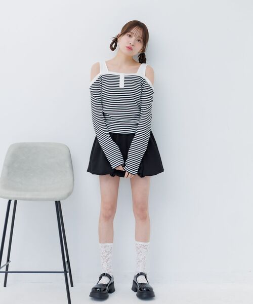 ems excite(エムズエキサイト)の「オフショルボーダーカットソー(Tシャツ/カットソー・レディース・ピンク/ホワイト系その他/ダークブルー・FREE)」の11枚目の写真