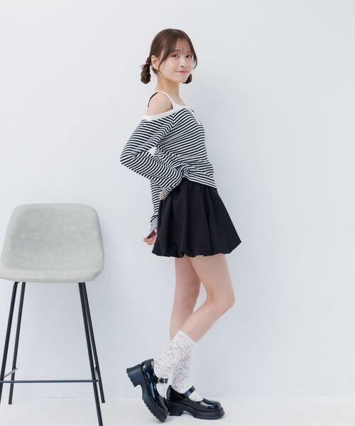 ems excite(エムズエキサイト)の「オフショルボーダーカットソー(Tシャツ/カットソー・レディース・ピンク/ホワイト系その他/ダークブルー・FREE)」の8枚目の写真