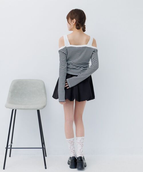 ems excite(エムズエキサイト)の「オフショルボーダーカットソー(Tシャツ/カットソー・レディース・ピンク/ホワイト系その他/ダークブルー・FREE)」の7枚目の写真