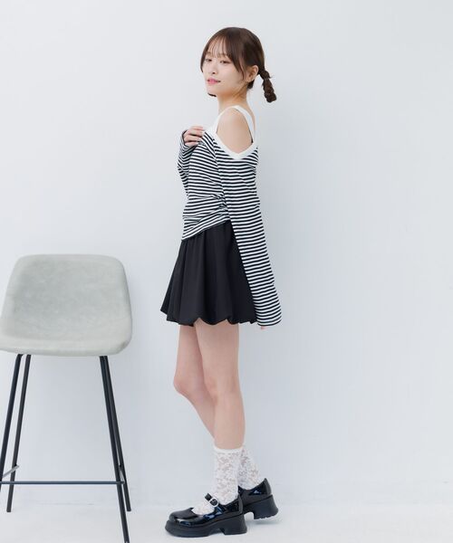 ems excite(エムズエキサイト)の「オフショルボーダーカットソー(Tシャツ/カットソー・レディース・ピンク/ホワイト系その他/ダークブルー・FREE)」の6枚目の写真