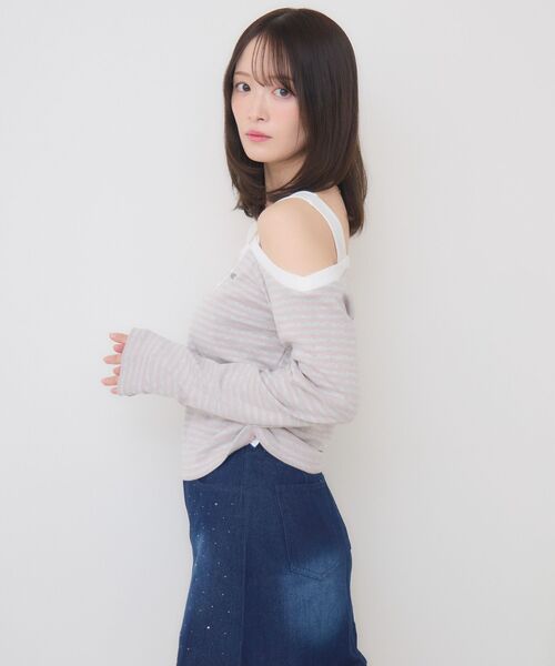 ems excite(エムズエキサイト)の「オフショルボーダーカットソー(Tシャツ/カットソー・レディース・ピンク/ホワイト系その他/ダークブルー・FREE)」の20枚目の写真