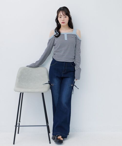 ems excite(エムズエキサイト)の「オフショルボーダーカットソー(Tシャツ/カットソー・レディース・ピンク/ホワイト系その他/ダークブルー・FREE)」の18枚目の写真