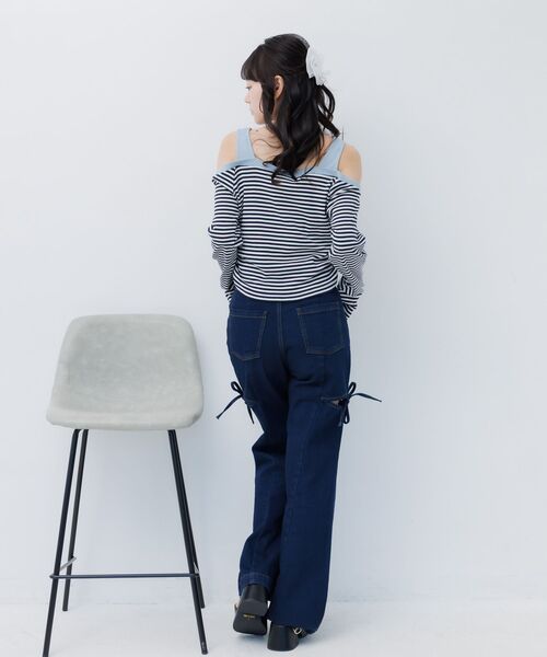 ems excite(エムズエキサイト)の「オフショルボーダーカットソー(Tシャツ/カットソー・レディース・ピンク/ホワイト系その他/ダークブルー・FREE)」の16枚目の写真
