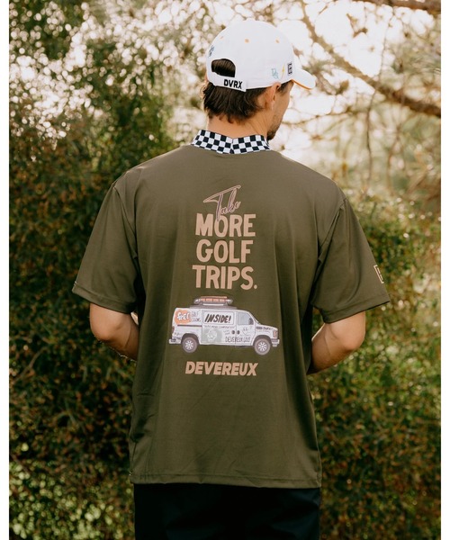 DEVEREUX GOLF(デヴァローゴルフ)の「More Tripチェッカーリブモック(Tシャツ/カットソー・メンズ・ブラック/オレンジ/ホワイト/カーキ・SMALL/MEDIUM/LARGE)」の13枚目の写真