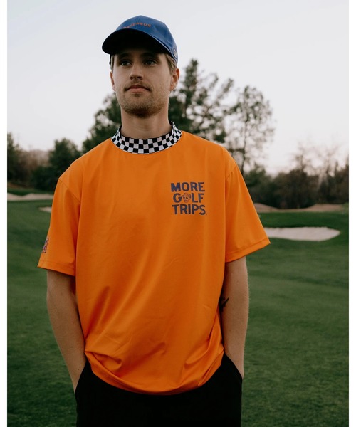 DEVEREUX GOLF(デヴァローゴルフ)の「More Tripチェッカーリブモック(Tシャツ/カットソー・メンズ・ブラック/オレンジ/ホワイト/カーキ・SMALL/MEDIUM/LARGE)」の21枚目の写真