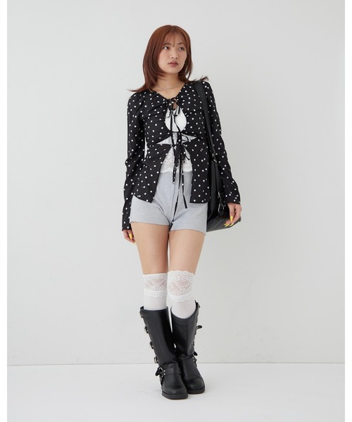 WHO'S WHO gallery（フーズフーギャラリー）の「ギャザーコイルブラウス(ドット柄)（シャツ/ブラウス・レディース・ブラック/オフホワイト・FREE）」の16枚目の写真