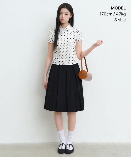 MUSINSA STANDARD WOMAN（ムシンサスタンダードウーマン）の「ウィメンズポルカドットキャップスリーブシャツ[クリーム]（シャツ/ブラウス・レディース・その他・X-SMALL/SMALL/MEDIUM/LARGE）」の4枚目の写真
