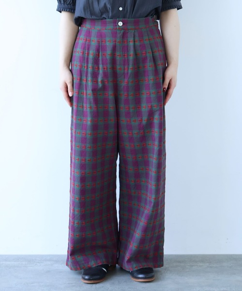 bulle de savon(ビュルデサボン)の「hana×タータンcheck パンツ(その他パンツ・レディース・グリーン・FREE)」の6枚目の写真