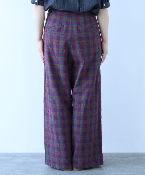 bulle de savon(ビュルデサボン)の「hana×タータンcheck パンツ(その他パンツ・レディース・グリーン・FREE)」の8枚目の写真