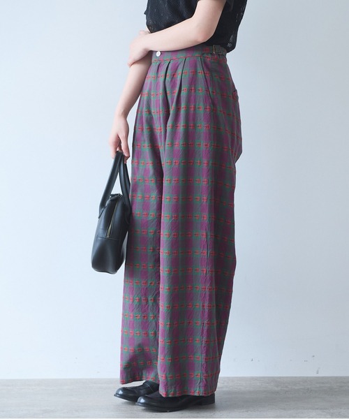 bulle de savon(ビュルデサボン)の「hana×タータンcheck パンツ(その他パンツ・レディース・グリーン・FREE)」の3枚目の写真