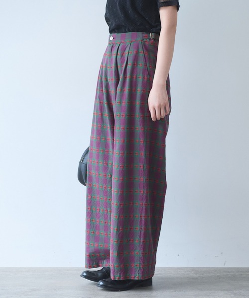 bulle de savon(ビュルデサボン)の「hana×タータンcheck パンツ(その他パンツ・レディース・グリーン・FREE)」の4枚目の写真