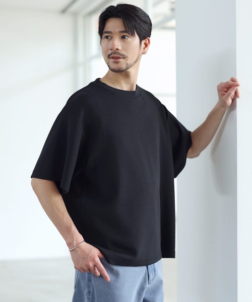 SPU(スプ)の「【セットアップ対応】 防シワ・接触冷感・抗ピリング・ウォッシャブル 機能性ハイポンチ半袖Tシャツ(Tシャツ/カットソー・メンズ・グレー/ブラック/チャコール/ネイビー/ホワイト/杢グレー/グレー系・S/M/L/XL)」の10枚目の写真