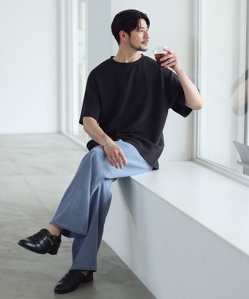 SPU(スプ)の「【セットアップ対応】 防シワ・接触冷感・抗ピリング・ウォッシャブル 機能性ハイポンチ半袖Tシャツ(Tシャツ/カットソー・メンズ・グレー/ブラック/チャコール/ネイビー/ホワイト/杢グレー/グレー系・S/M/L/XL)」の15枚目の写真