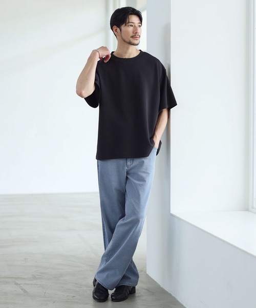 SPU(スプ)の「【セットアップ対応】 防シワ・接触冷感・抗ピリング・ウォッシャブル 機能性ハイポンチ半袖Tシャツ(Tシャツ/カットソー・メンズ・グレー/ブラック/チャコール/ネイビー/ホワイト/杢グレー/グレー系・S/M/L/XL)」の16枚目の写真