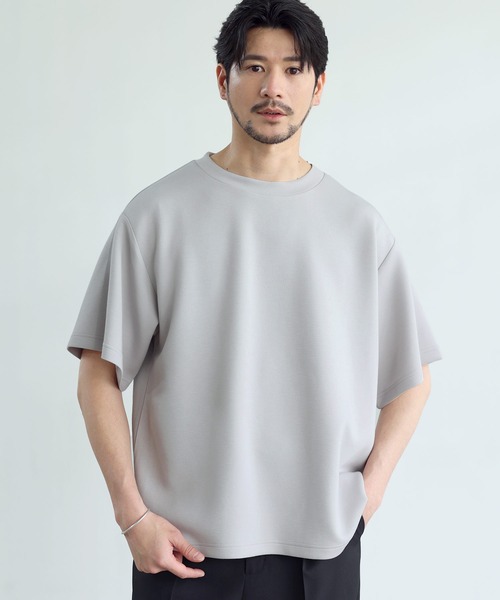 SPU(スプ)の「【セットアップ対応】 防シワ・接触冷感・抗ピリング・ウォッシャブル 機能性ハイポンチ半袖Tシャツ(Tシャツ/カットソー・メンズ・グレー/ブラック/チャコール/ネイビー/ホワイト/杢グレー/グレー系・S/M/L/XL)」の19枚目の写真