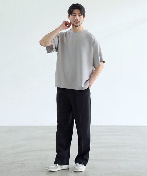 SPU(スプ)の「【セットアップ対応】 防シワ・接触冷感・抗ピリング・ウォッシャブル 機能性ハイポンチ半袖Tシャツ(Tシャツ/カットソー・メンズ・グレー/ブラック/チャコール/ネイビー/ホワイト/杢グレー/グレー系・S/M/L/XL)」の21枚目の写真