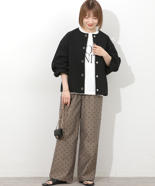 JOURNAL STANDARD relume(ジャーナルスタンダード レリューム)の「ノーカラーコクーンブルゾン(ブルゾン・レディース・アイボリー/ブラック・FREE)」の10枚目の写真