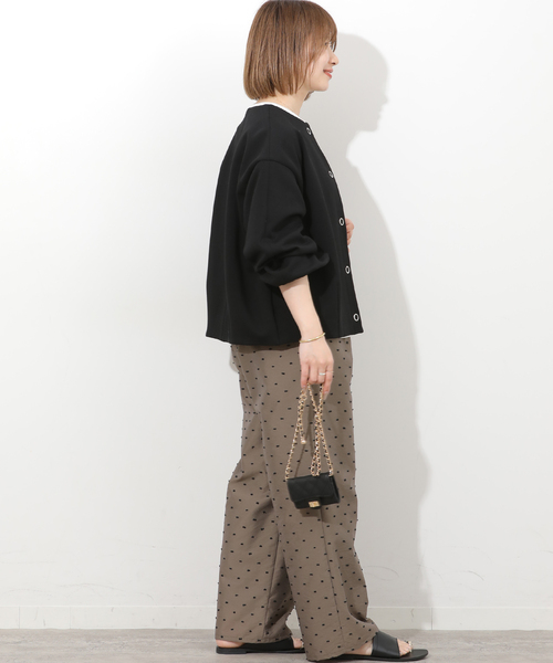 JOURNAL STANDARD relume(ジャーナルスタンダード レリューム)の「ノーカラーコクーンブルゾン(ブルゾン・レディース・アイボリー/ブラック・FREE)」の9枚目の写真