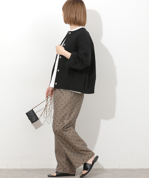 JOURNAL STANDARD relume(ジャーナルスタンダード レリューム)の「ノーカラーコクーンブルゾン(ブルゾン・レディース・アイボリー/ブラック・FREE)」の8枚目の写真