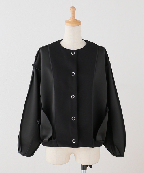 JOURNAL STANDARD relume(ジャーナルスタンダード レリューム)の「ノーカラーコクーンブルゾン(ブルゾン・レディース・アイボリー/ブラック・FREE)」の19枚目の写真