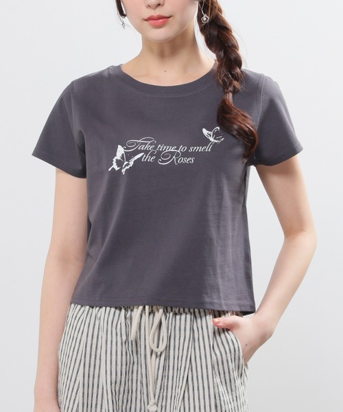 colza(コルザ)の「【UVカット】こだわり綿コンパクトT(Tシャツ/カットソー・レディース・ホワイト/スミクロ/ベージュ/ダークオレンジ・L/M/S)」の1枚目の写真