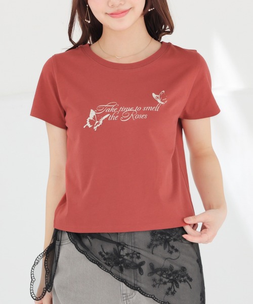 colza(コルザ)の「【UVカット】こだわり綿コンパクトT(Tシャツ/カットソー・レディース・ホワイト/スミクロ/ベージュ/ダークオレンジ・L/M/S)」の4枚目の写真