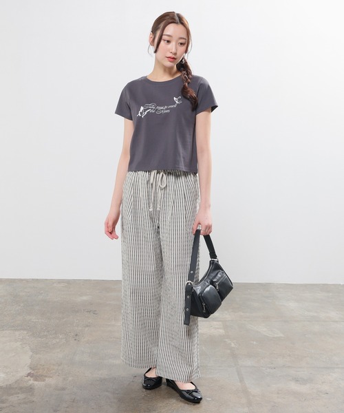 colza(コルザ)の「【UVカット】こだわり綿コンパクトT(Tシャツ/カットソー・レディース・ホワイト/スミクロ/ベージュ/ダークオレンジ・L/M/S)」の9枚目の写真
