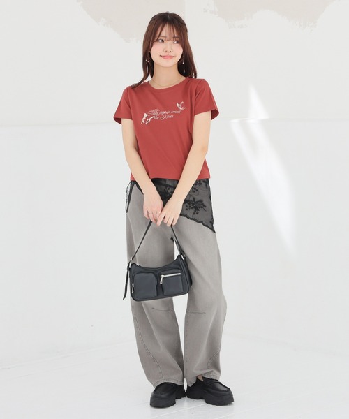 colza(コルザ)の「【UVカット】こだわり綿コンパクトT(Tシャツ/カットソー・レディース・ホワイト/スミクロ/ベージュ/ダークオレンジ・L/M/S)」の11枚目の写真