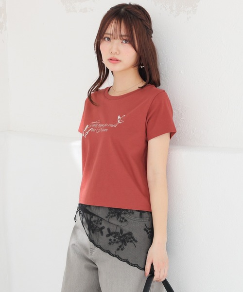 colza(コルザ)の「【UVカット】こだわり綿コンパクトT(Tシャツ/カットソー・レディース・ホワイト/スミクロ/ベージュ/ダークオレンジ・L/M/S)」の12枚目の写真