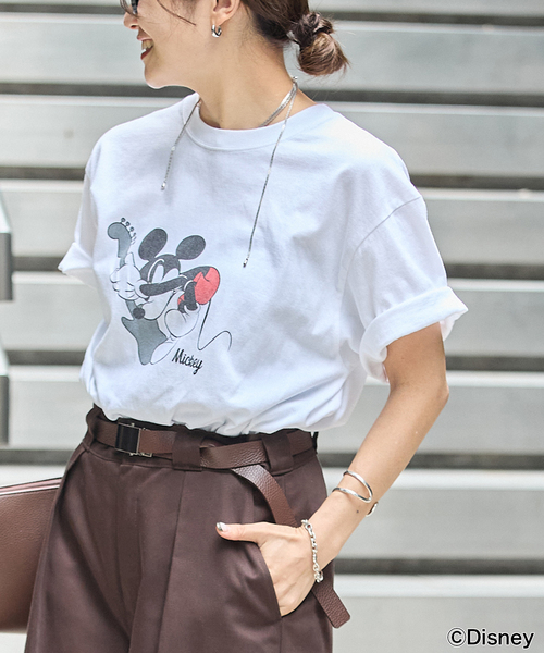 JOURNAL STANDARD(ジャーナルスタンダード)の「MICKEY /JS ROCK Tシャツ(Tシャツ/カットソー・レディース・ホワイト/ブラック系その他・FREE)」の9枚目の写真