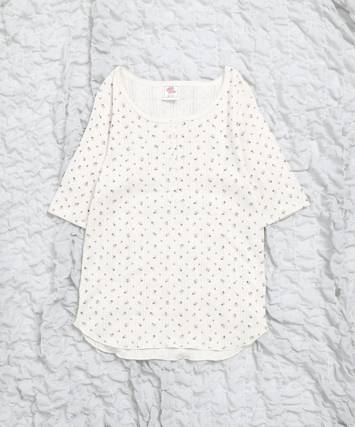 JEMORGAN(ジェーイーモーガン)の「JEMORGAN アイレットフライス花柄ハーフスリーブヘンリー(パック)(Tシャツ/カットソー・レディース・ブラック/ブルー/レッド/ネイビー・F)」の11枚目の写真