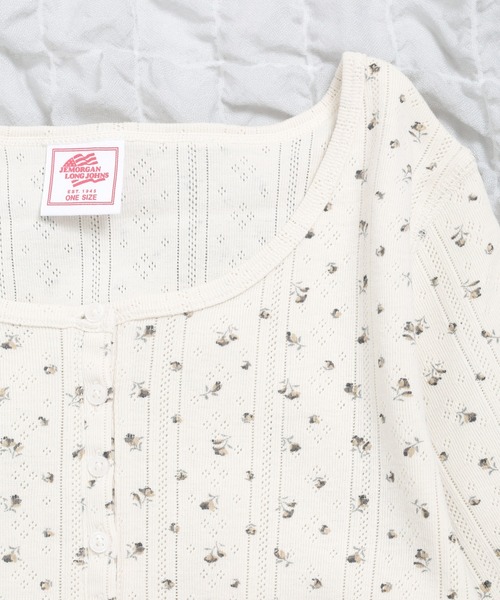 JEMORGAN(ジェーイーモーガン)の「JEMORGAN アイレットフライス花柄ハーフスリーブヘンリー(パック)(Tシャツ/カットソー・レディース・ブラック/ブルー/レッド/ネイビー・F)」の12枚目の写真